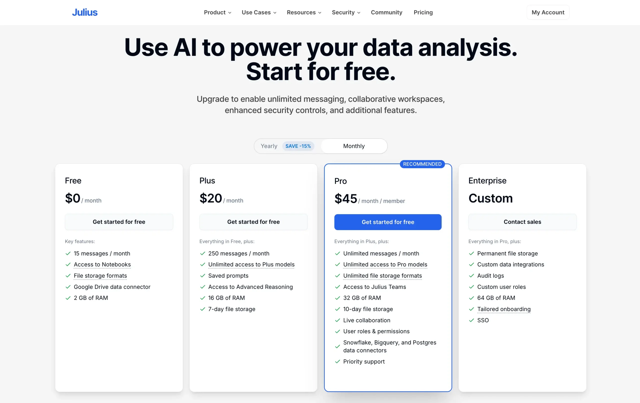 Julius.ai latest price and plans