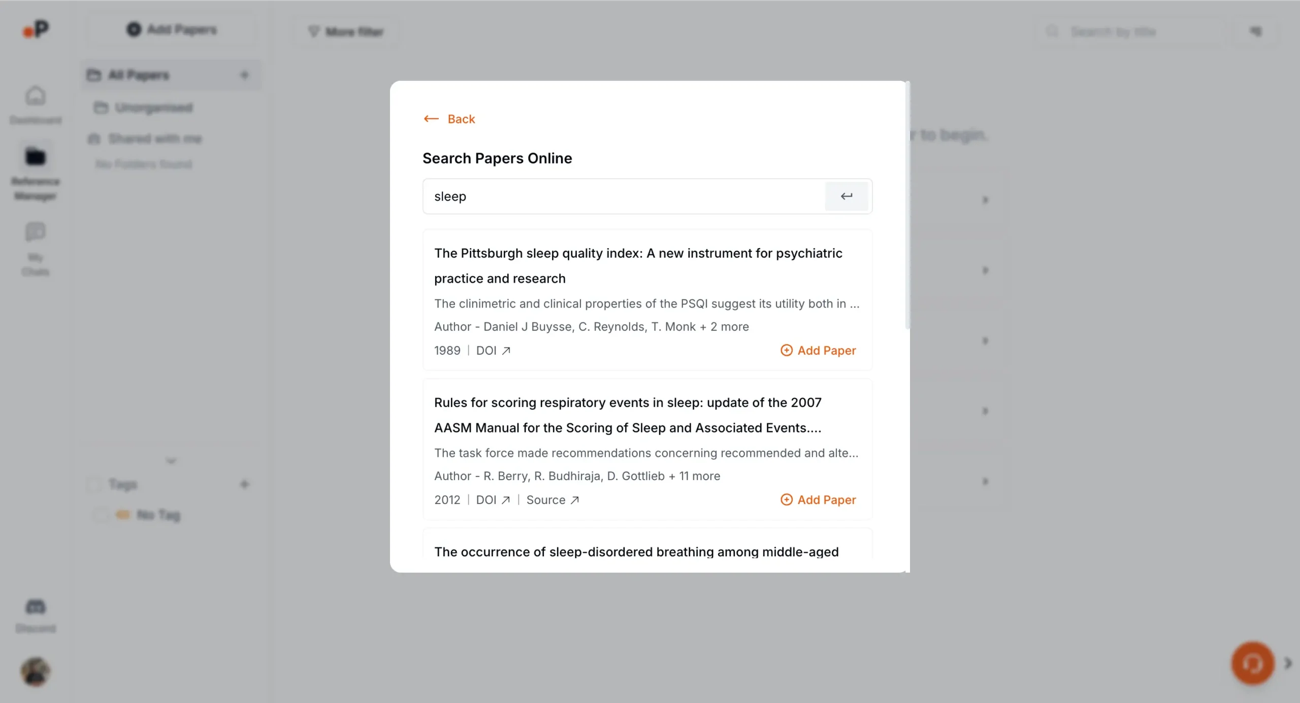 Paperguide Search Papers Online feature
