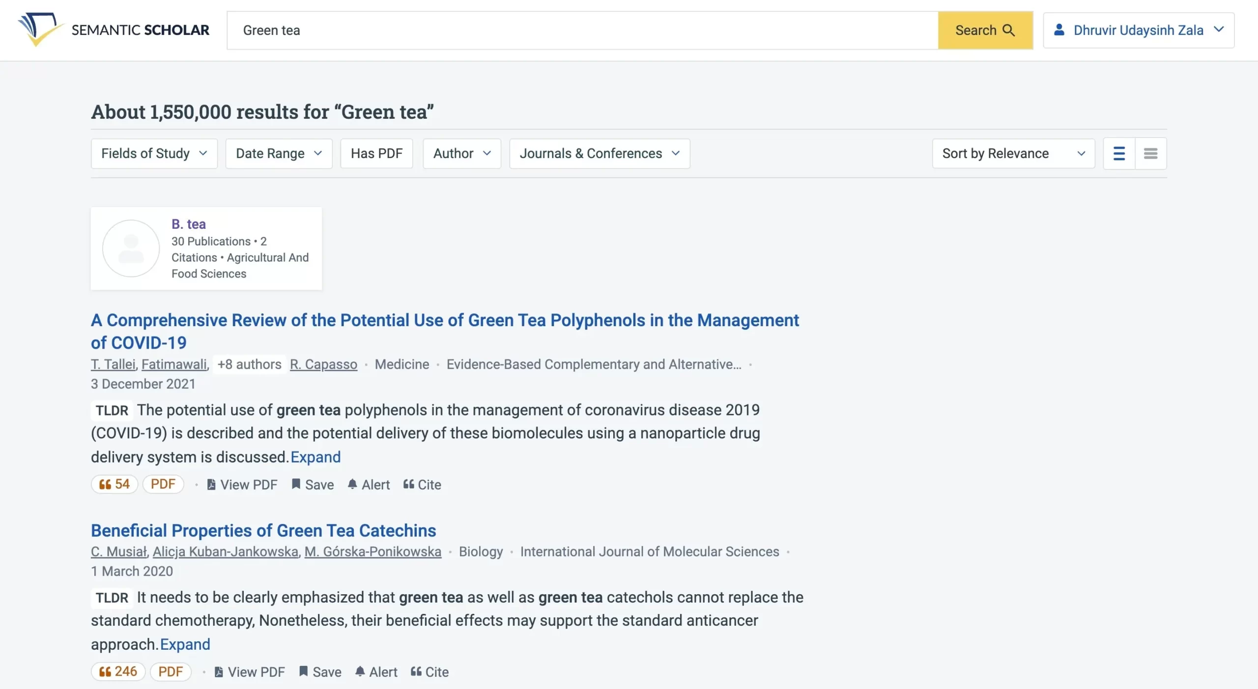 Semantic Scholar features