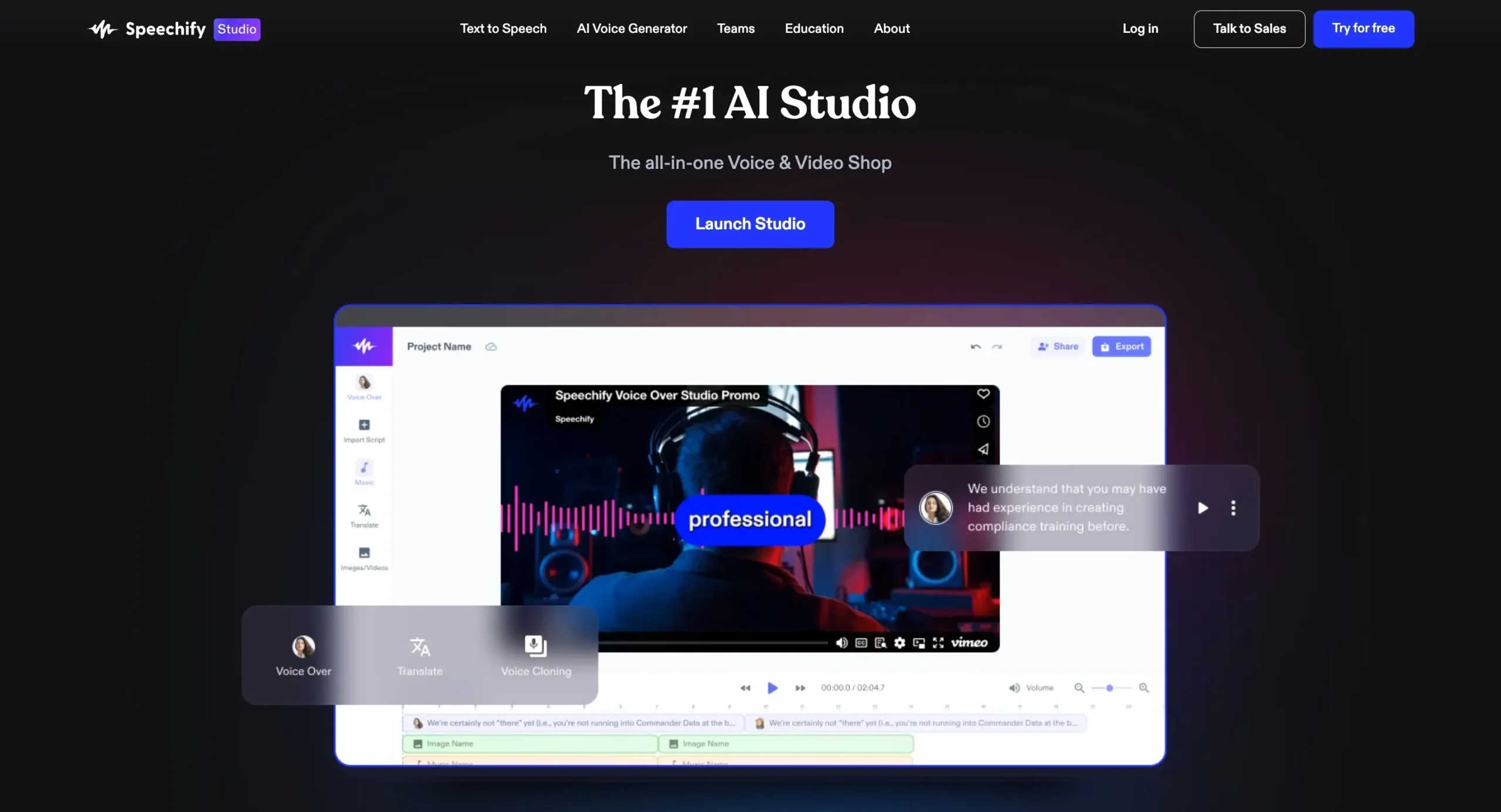 Speechify Studio