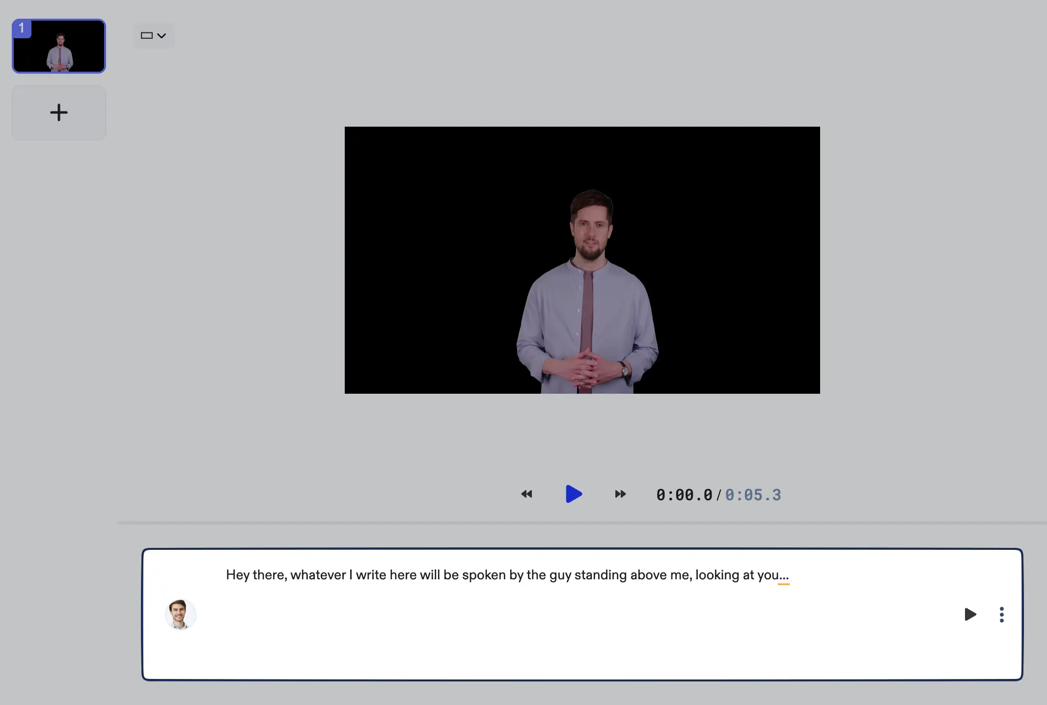AI avatar text to speech container