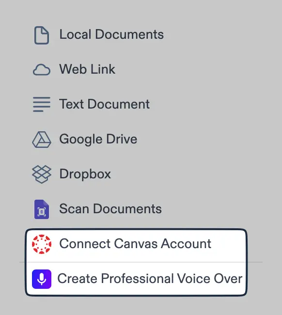 Connecting Canvas account and creating professional voice-over with Speechify