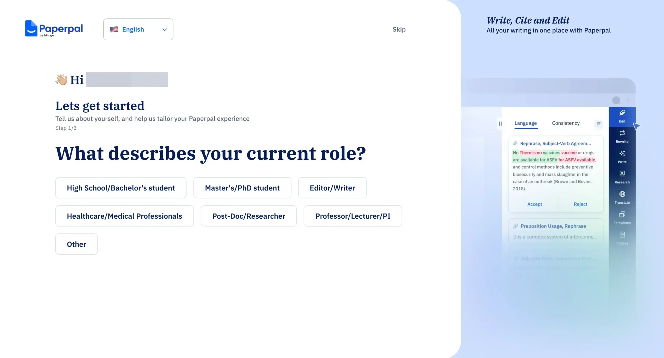 Paperpal onboarding