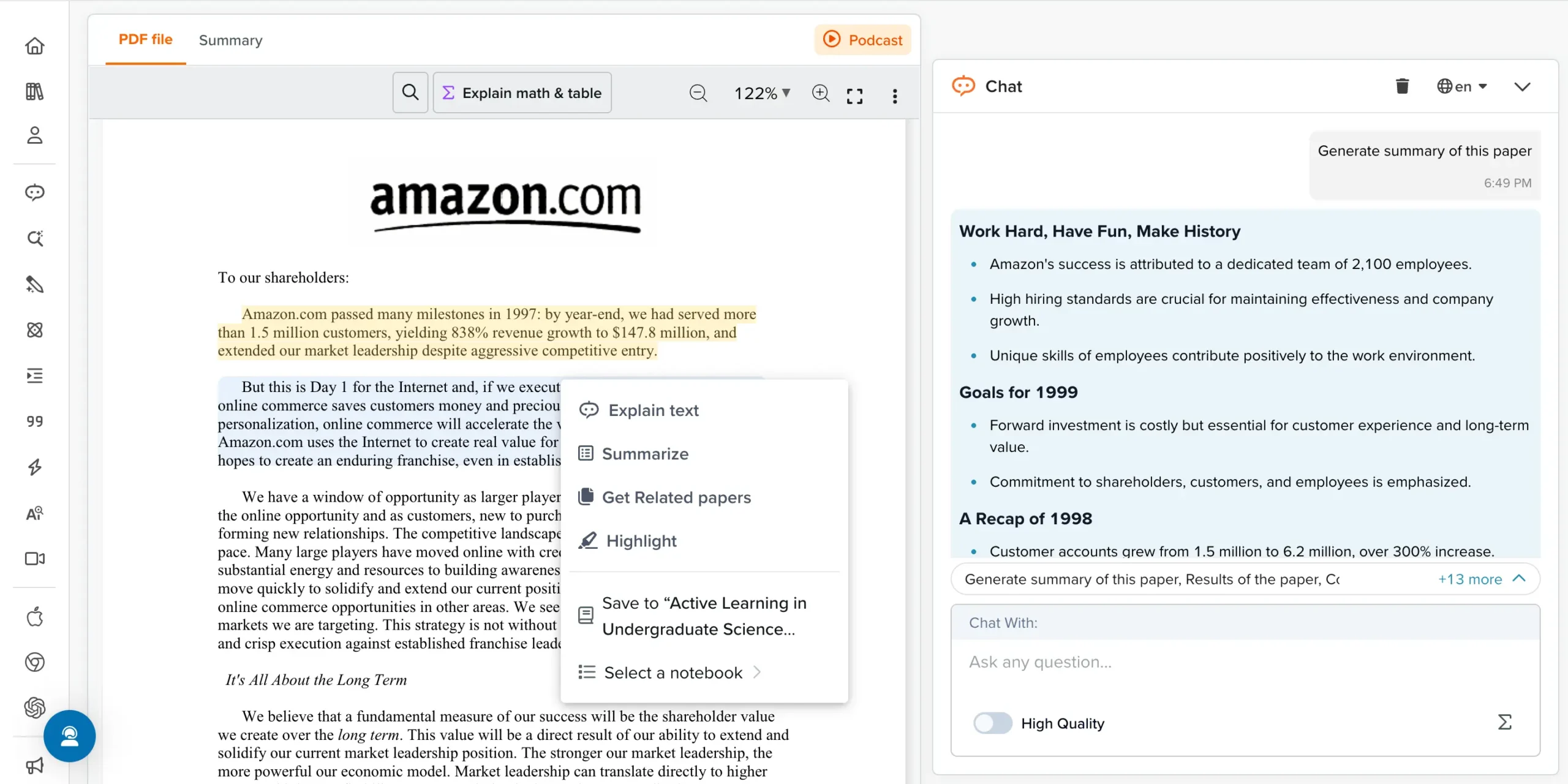 Note-taking, highlighting and annotating features in SciSpace