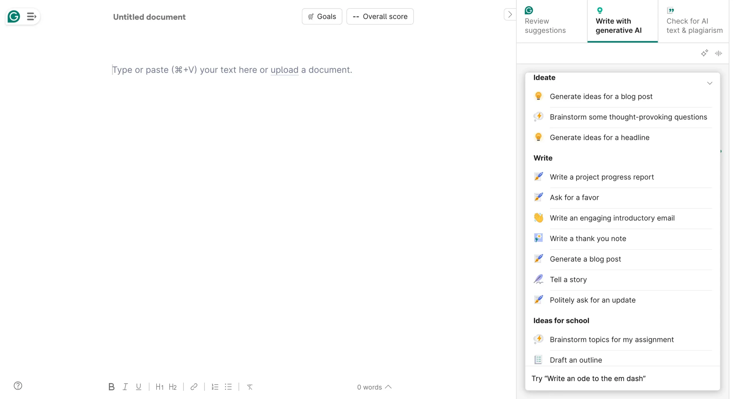 AI Conversation Starters by Grammarly