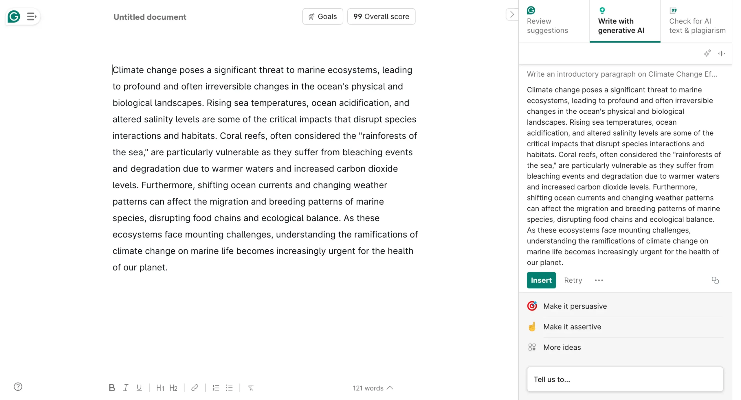 AI-generated content by Grammarly