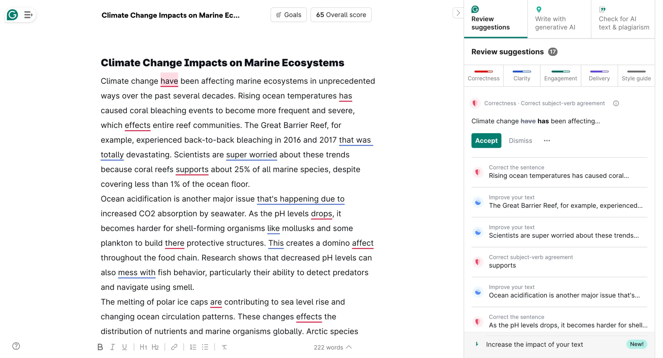 Language Suggestions by Grammarly