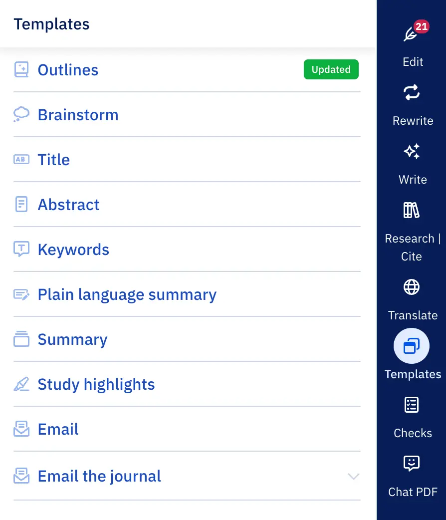 Paperpal templates