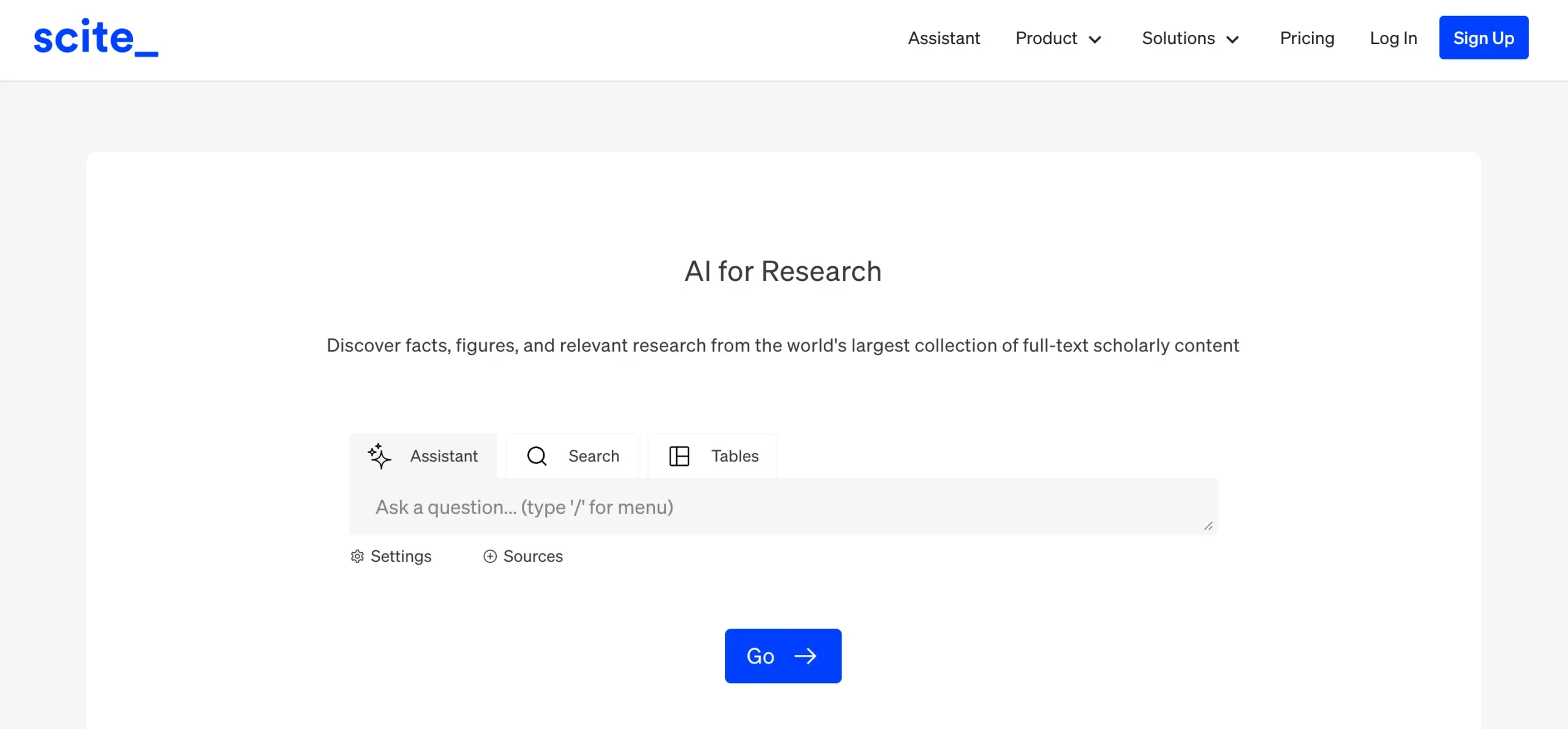 Scite AI homepage