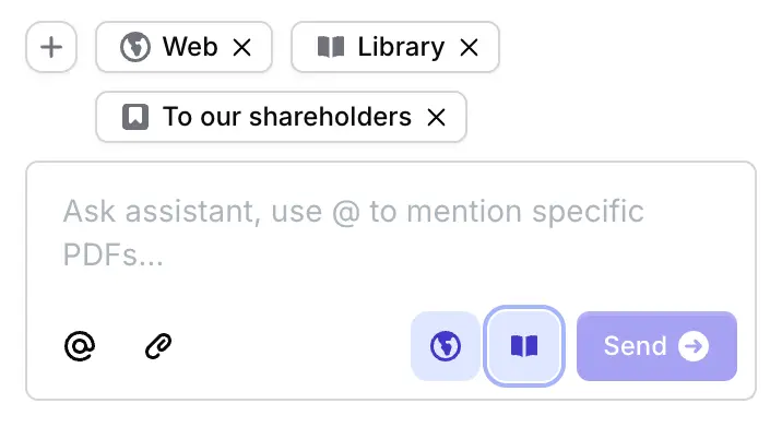 Web Search and Library context features in Jenni AI