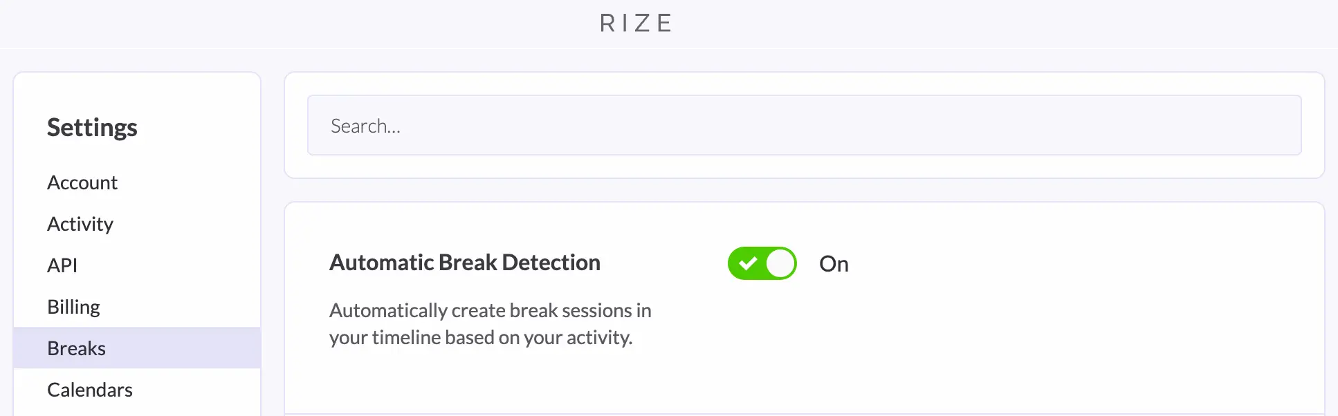 Automatic Break Detection in Rize