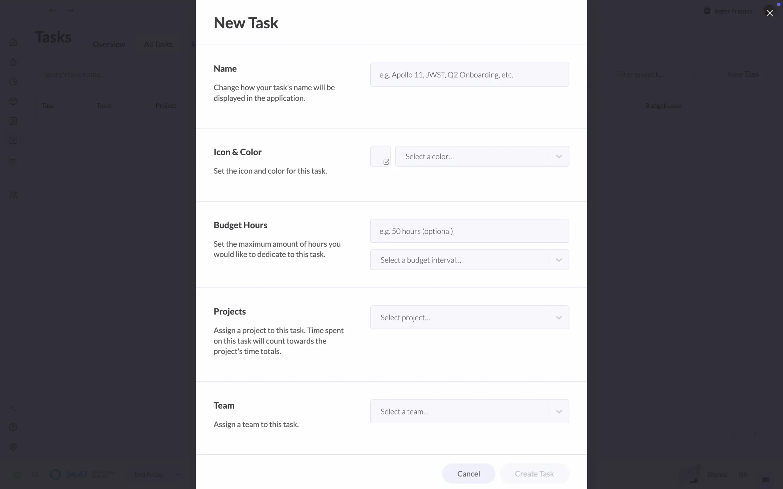 Creating Tasks in Rize