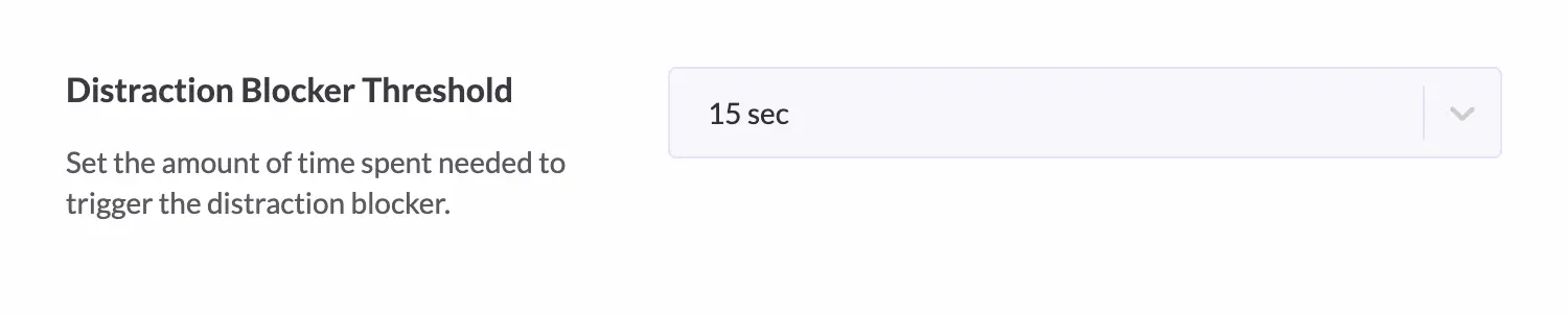 Distraction blocker threshold