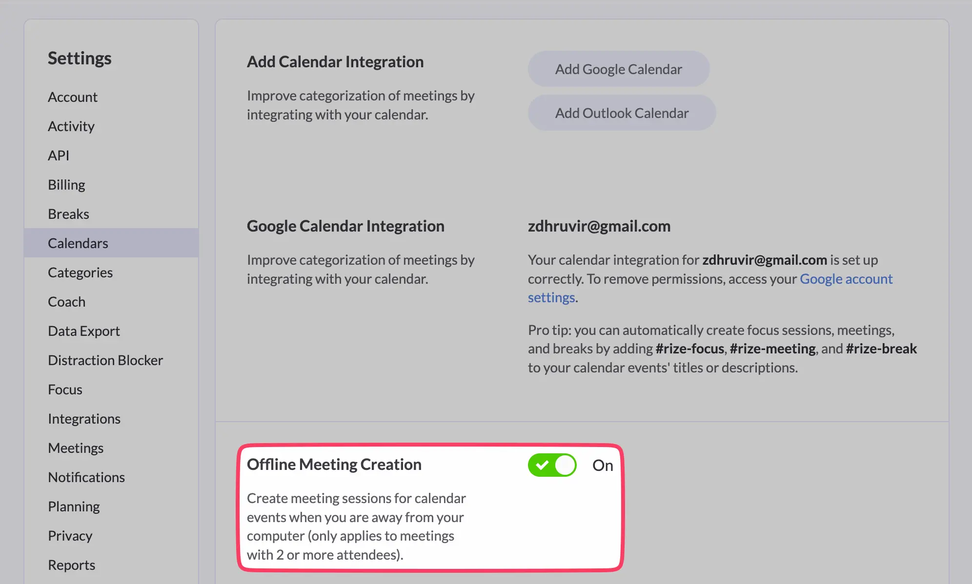 Offline Meeting Creation
