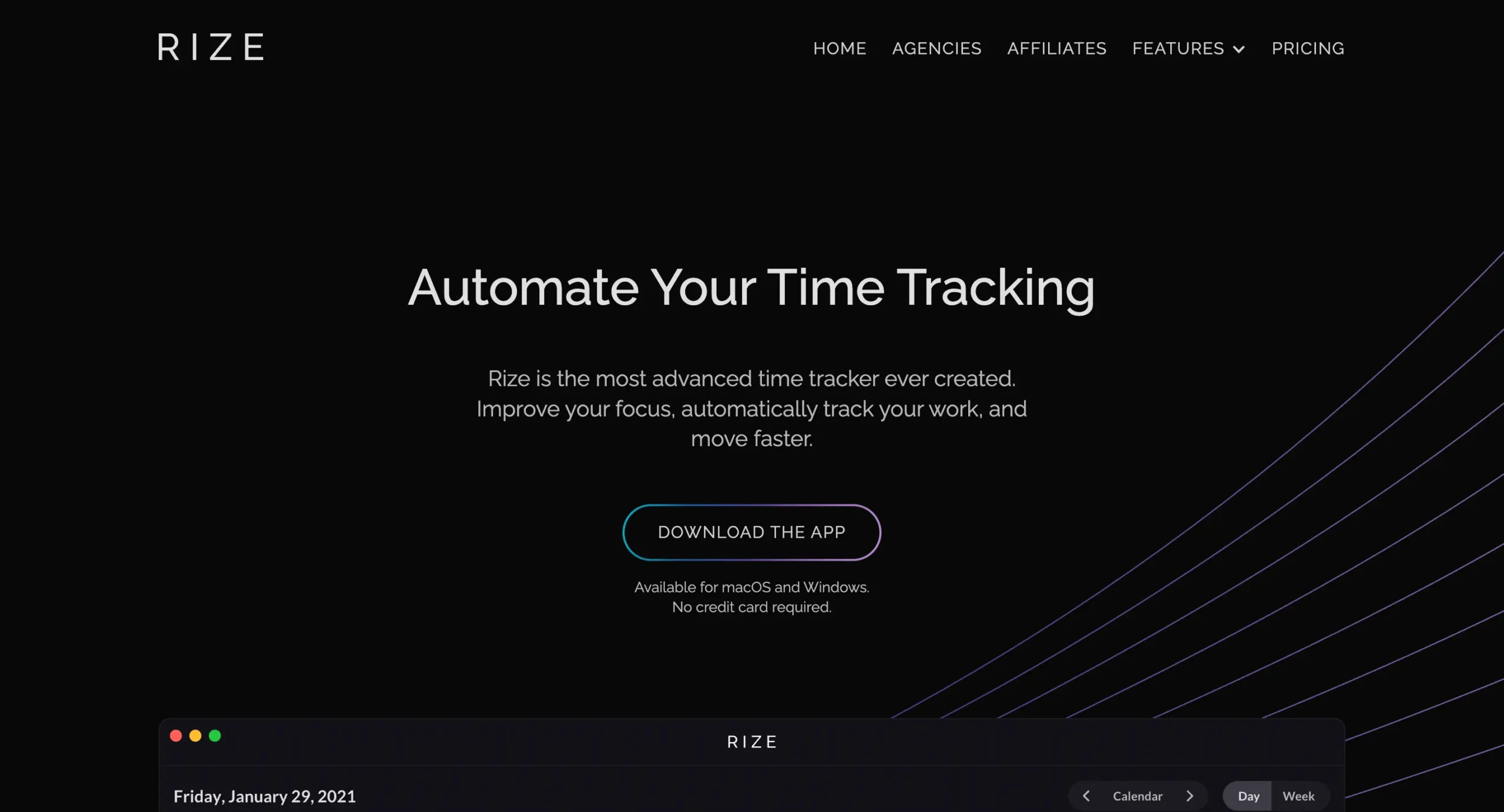 Rize homepage