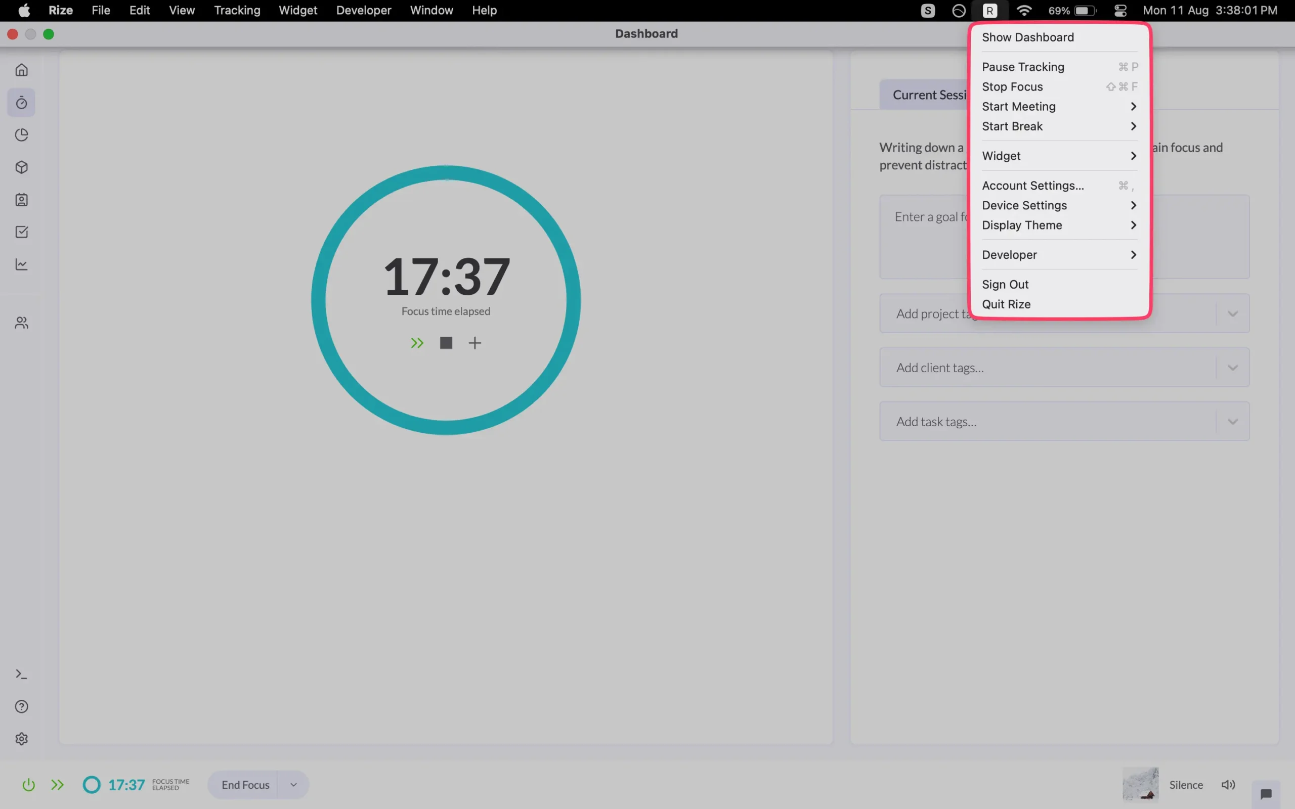 Rize widget