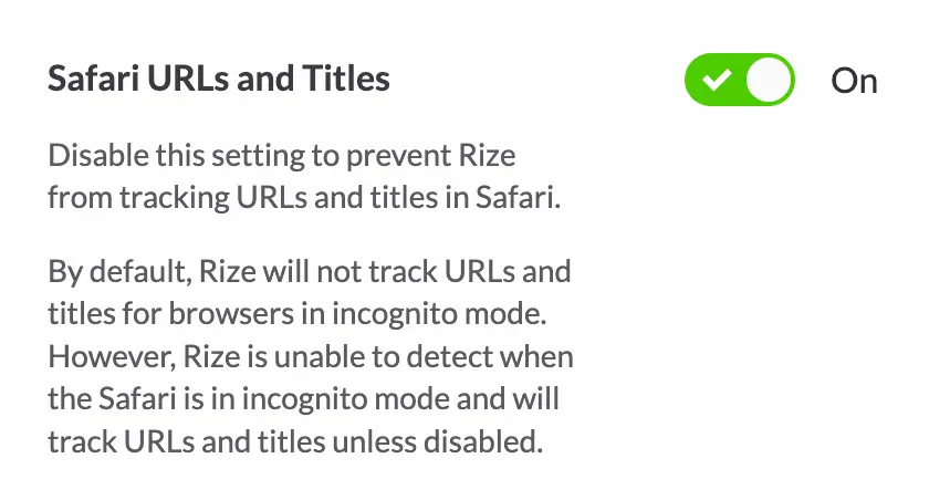 Safari URLs and Titles in Rize