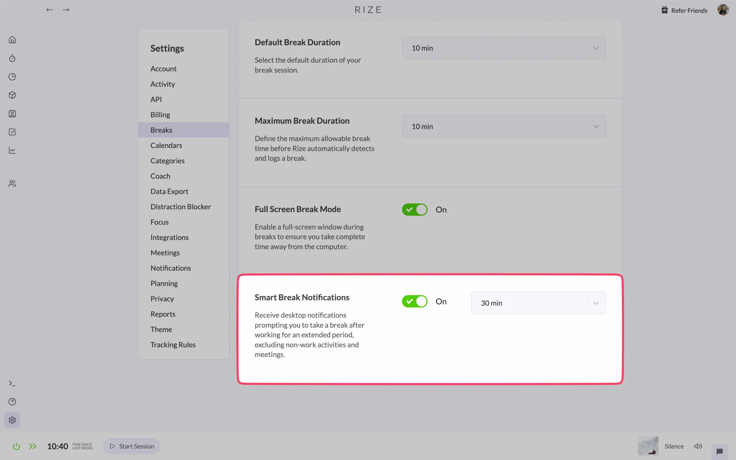 Smart Break Notifications