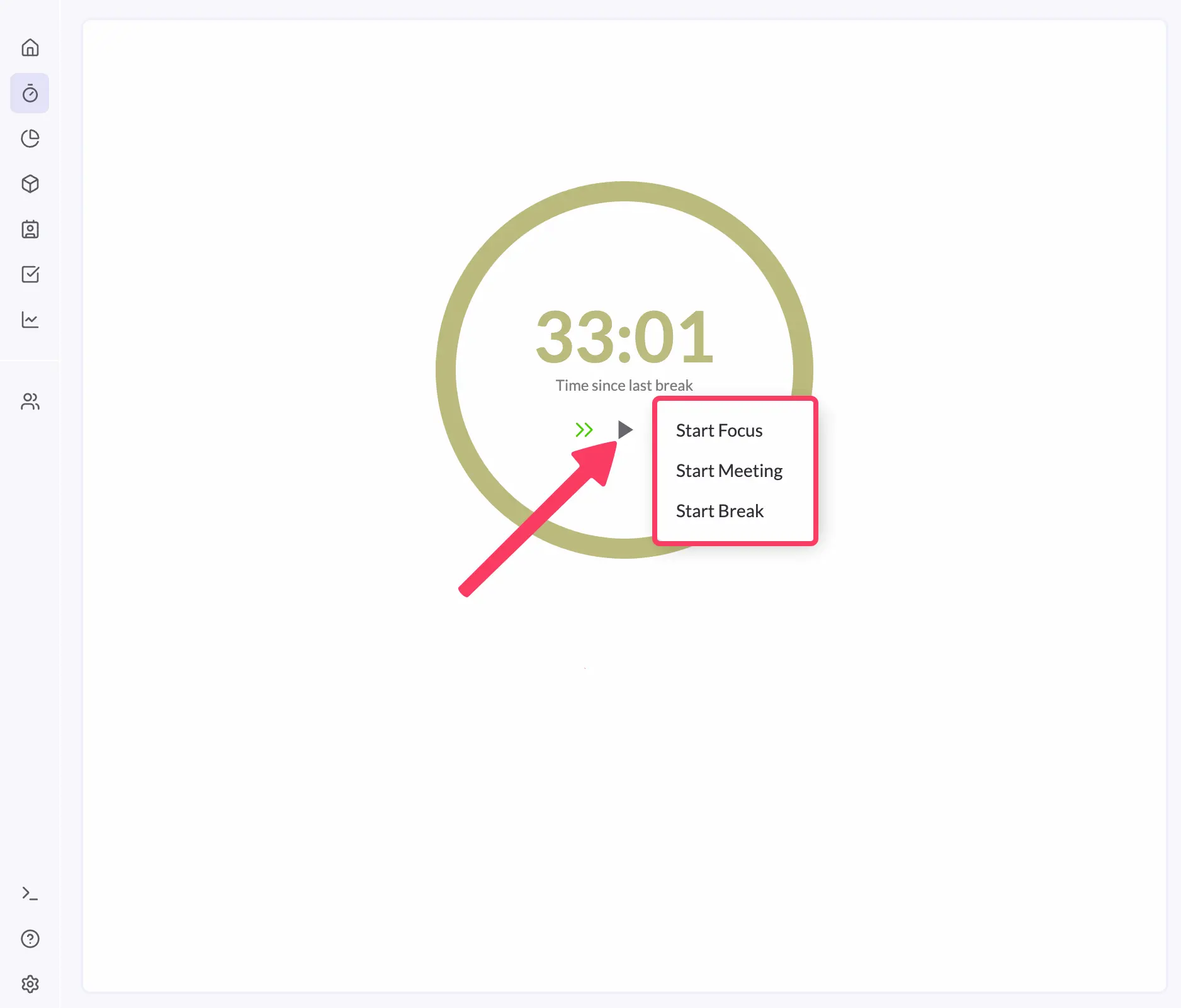 Starting a timer manually in Rize