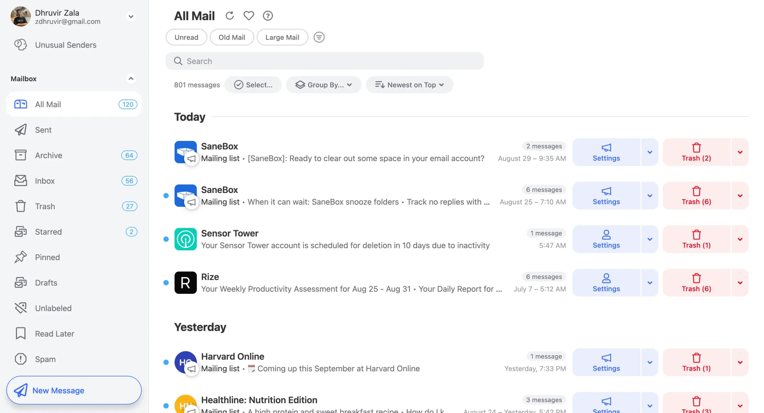 All Mail folder in Clean Email