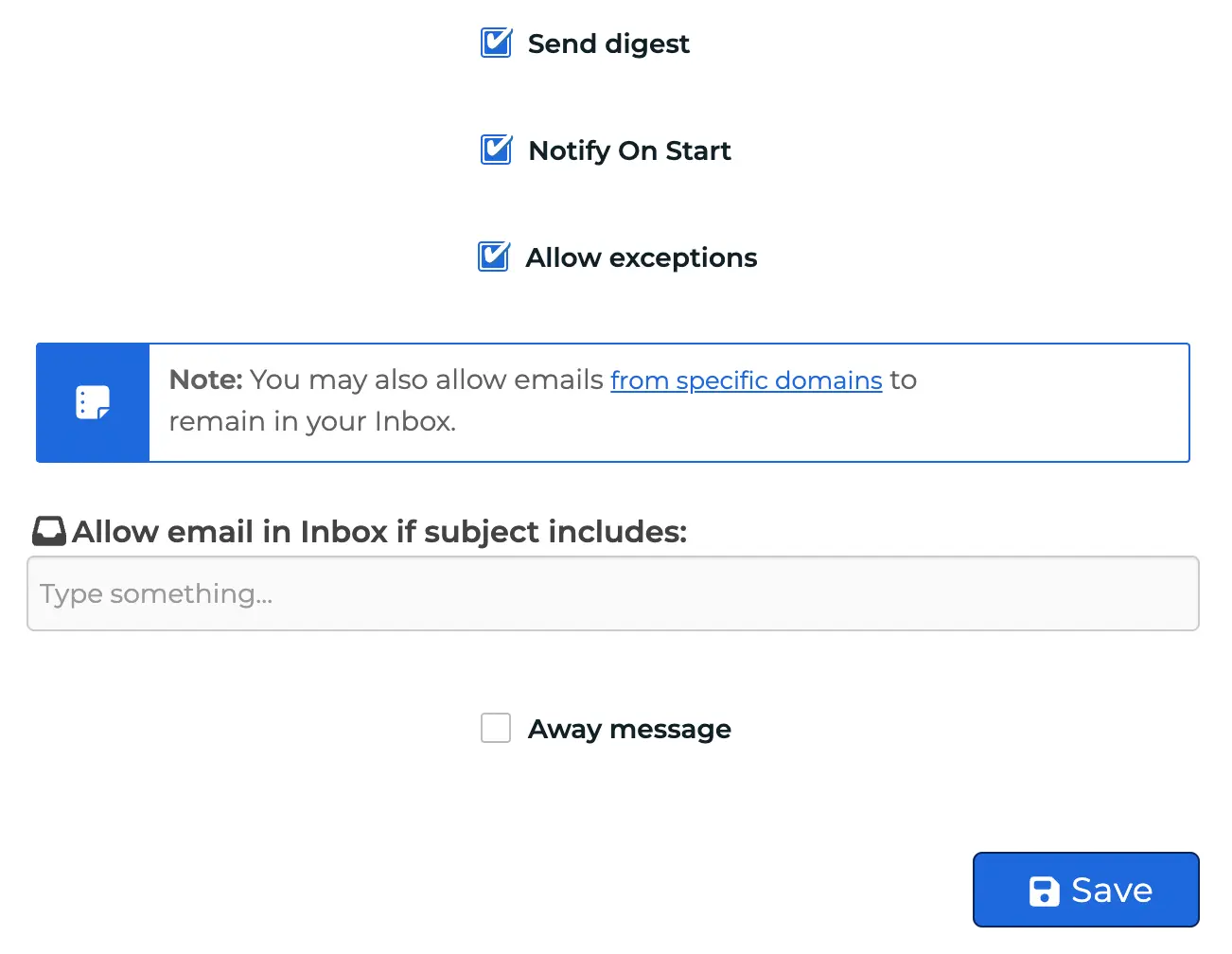 Allowing exceptions in Sane DoNotDisturb