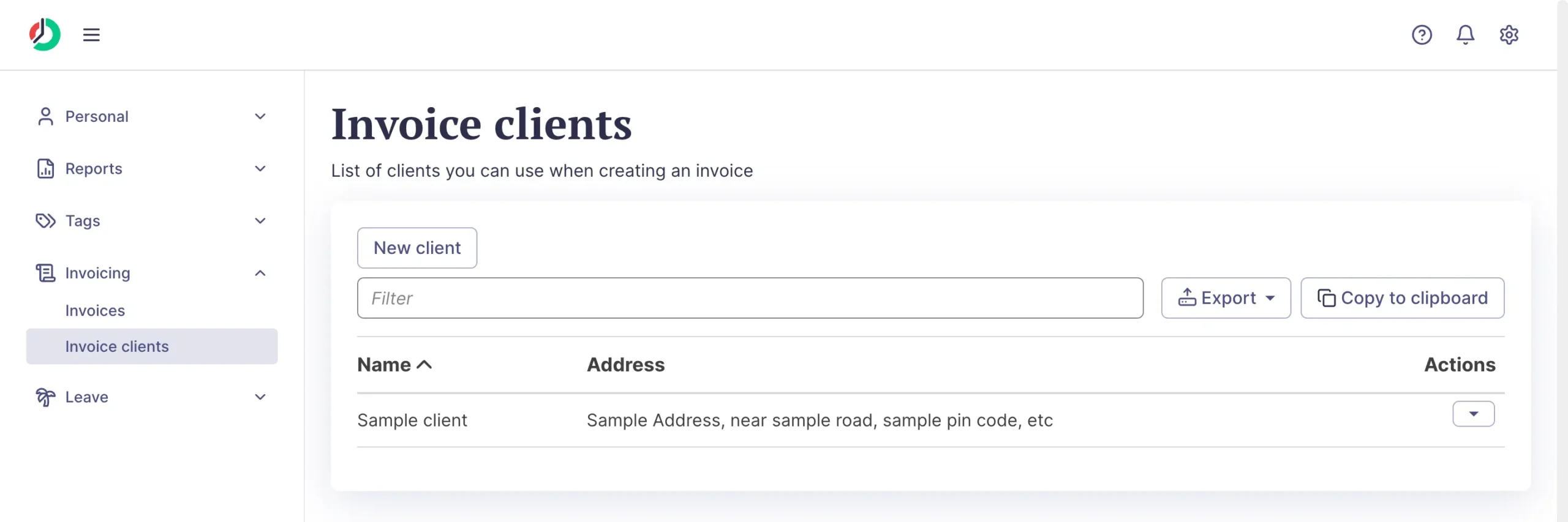 Invoice clients
