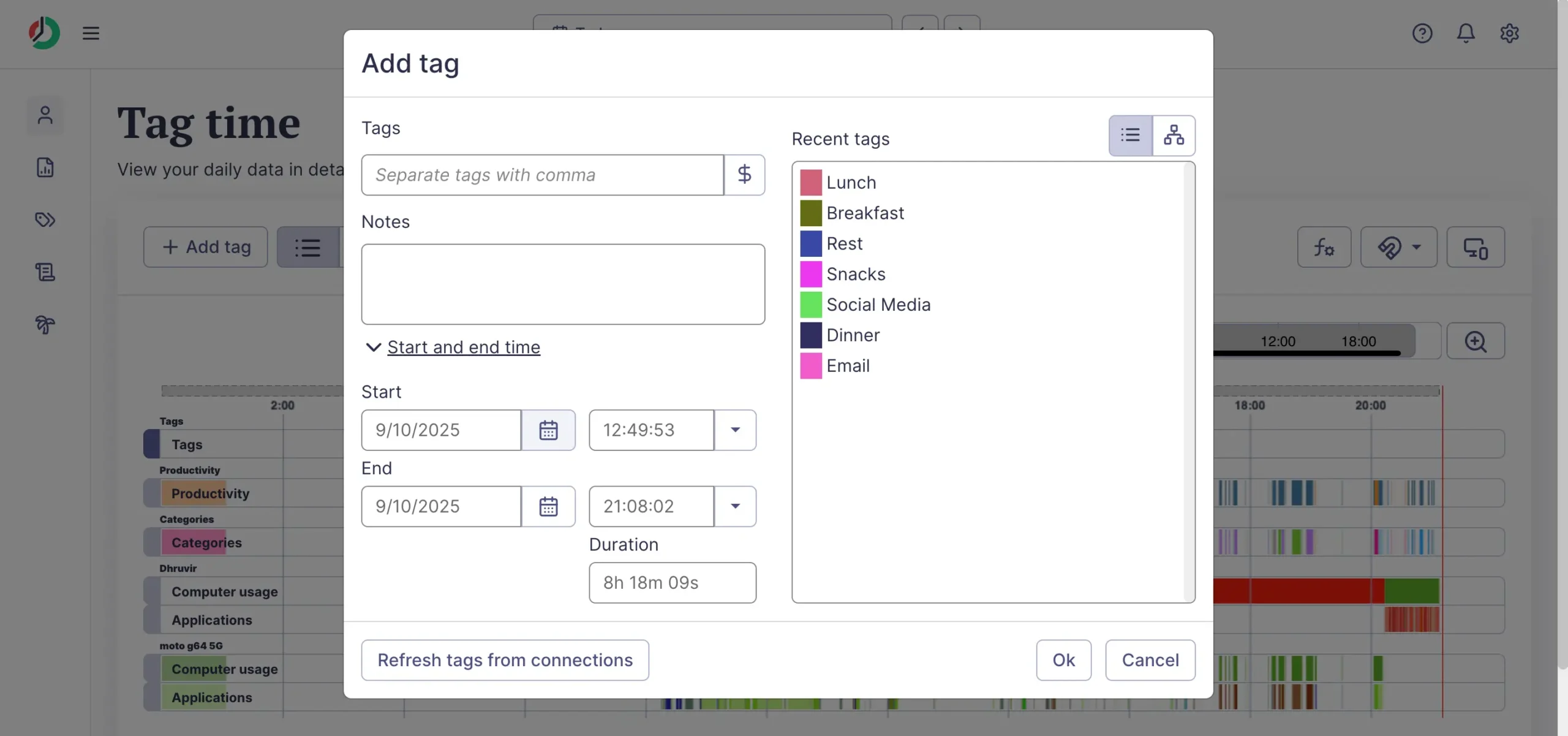 Tags in ManicTime
