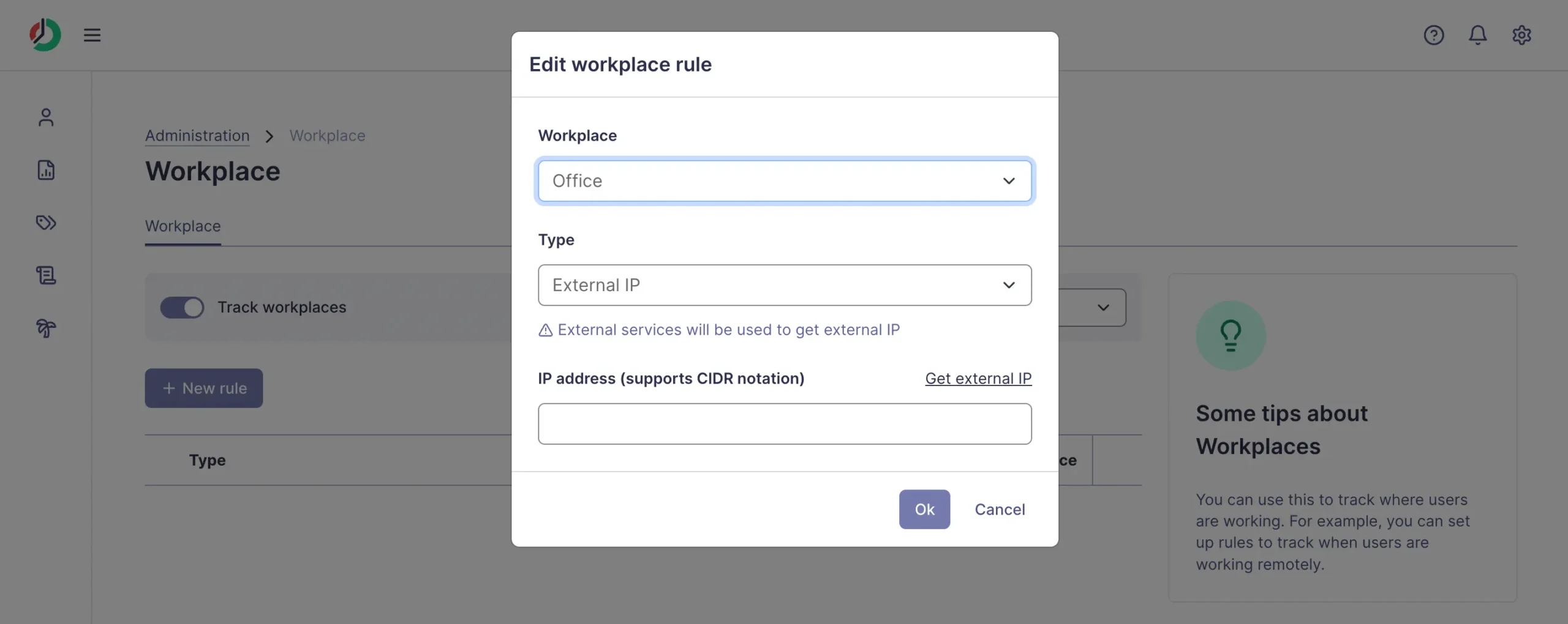 Workspace rules in ManicTime