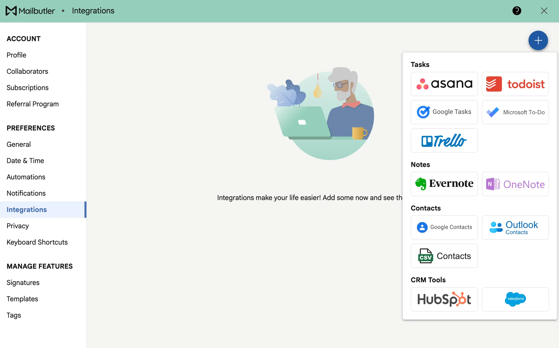 Integrations in Mailbutler