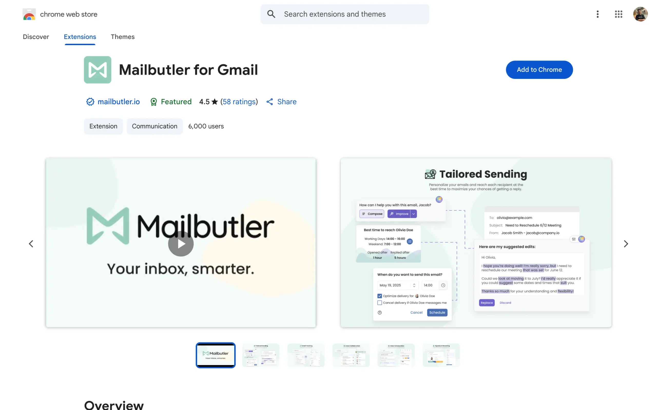 Mailbutler Chrome extension for Gmail