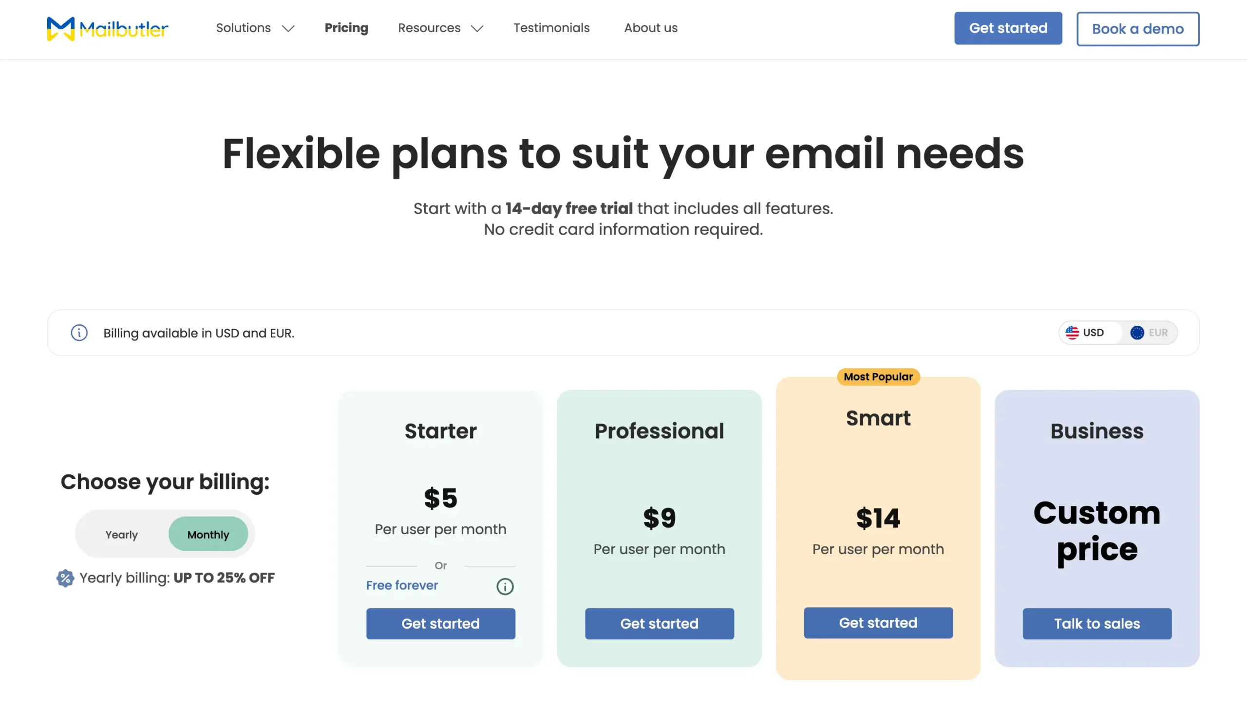 Mailbutler monthly price and plans