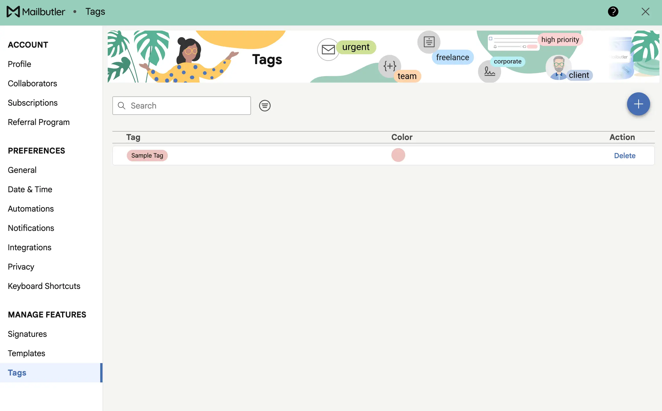 Tags in Mailbutler