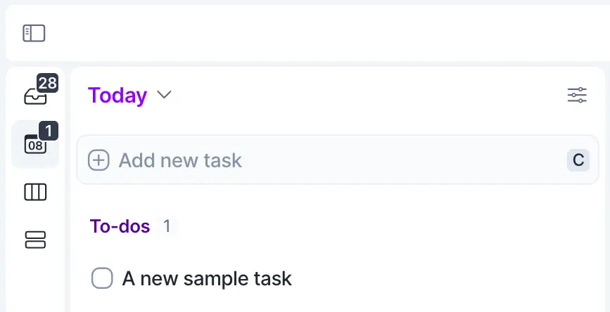 Creating a new task in Akiflow