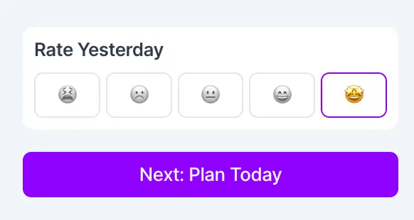 Ratings in Akiflow daily planning