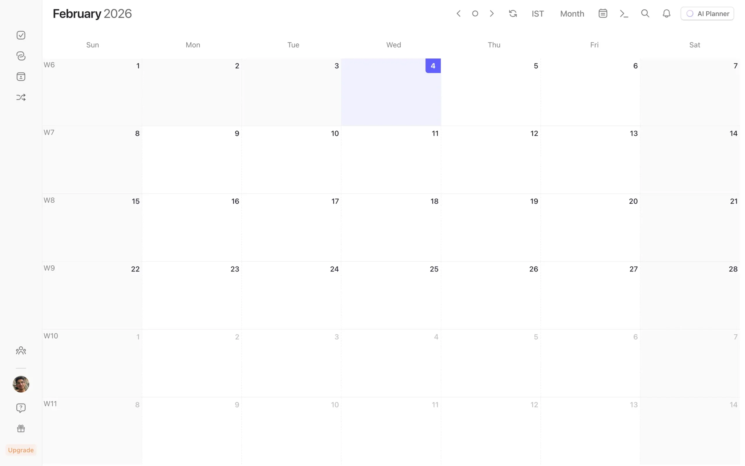 Calendar view in Morgen