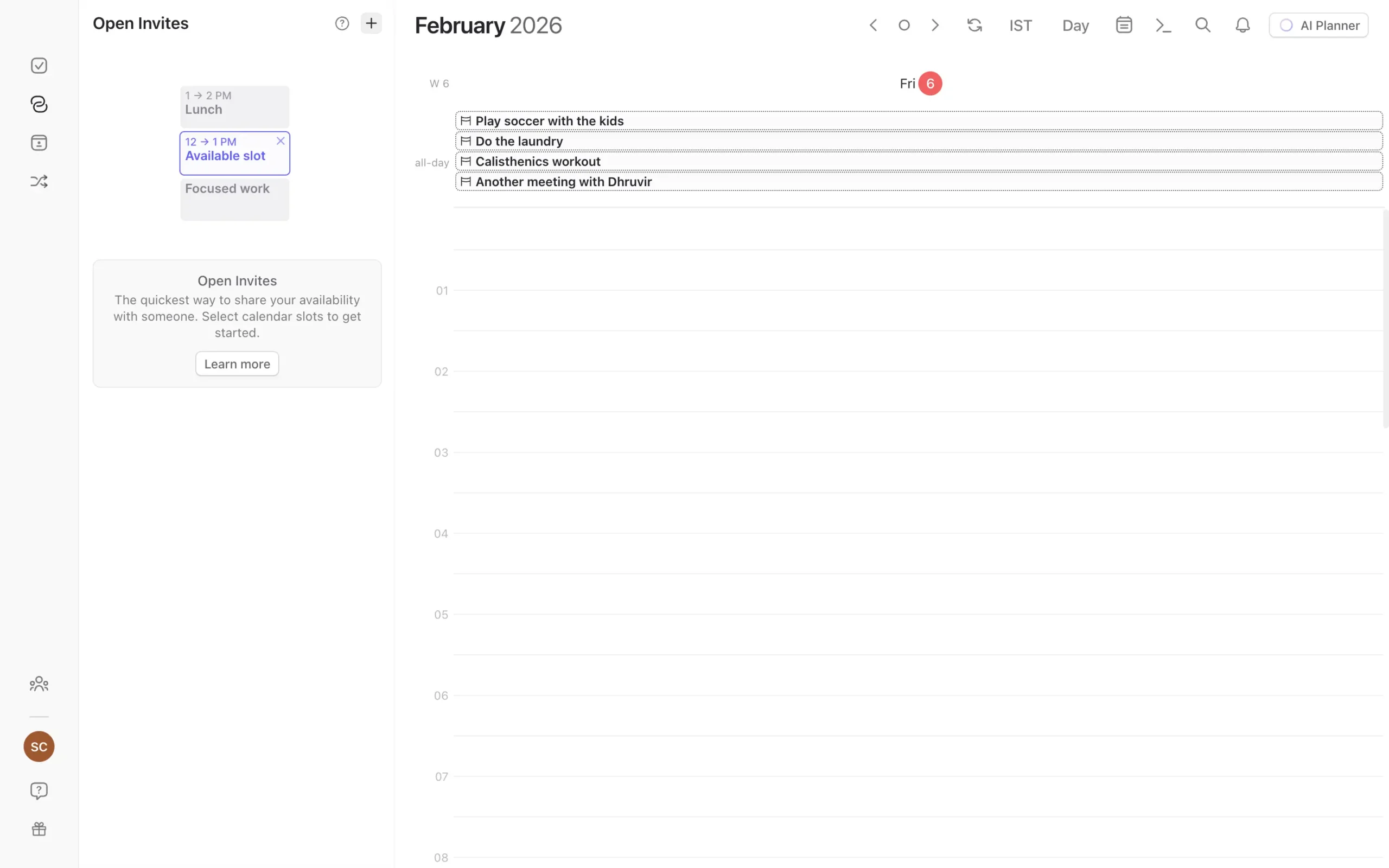 Open Invites in Morgen