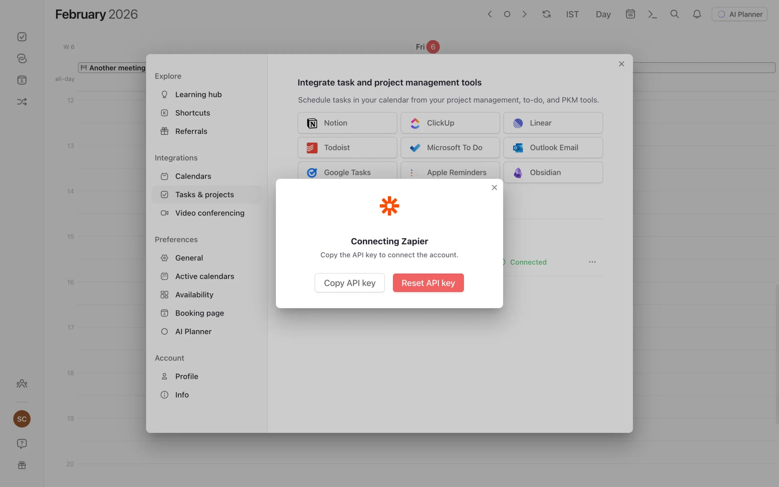 Zapier integration in Morgen