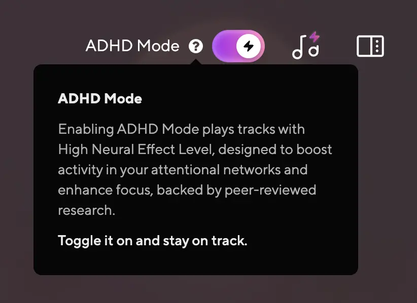 ADHD Mode in Brain.fm