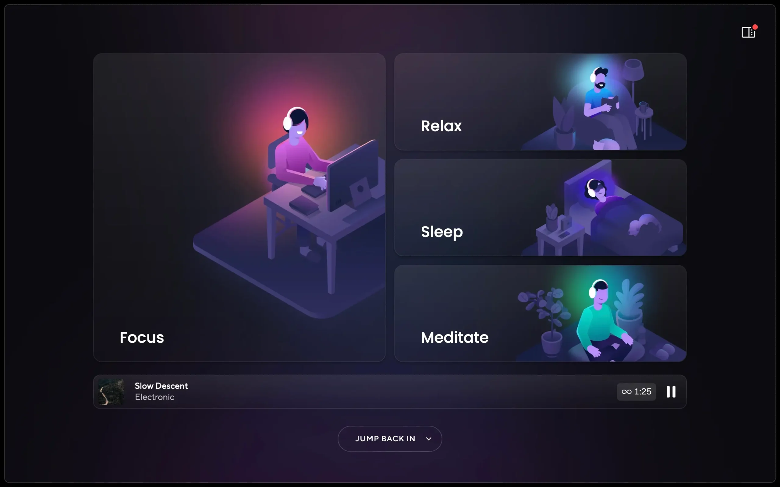 Different modes in Brain.fm