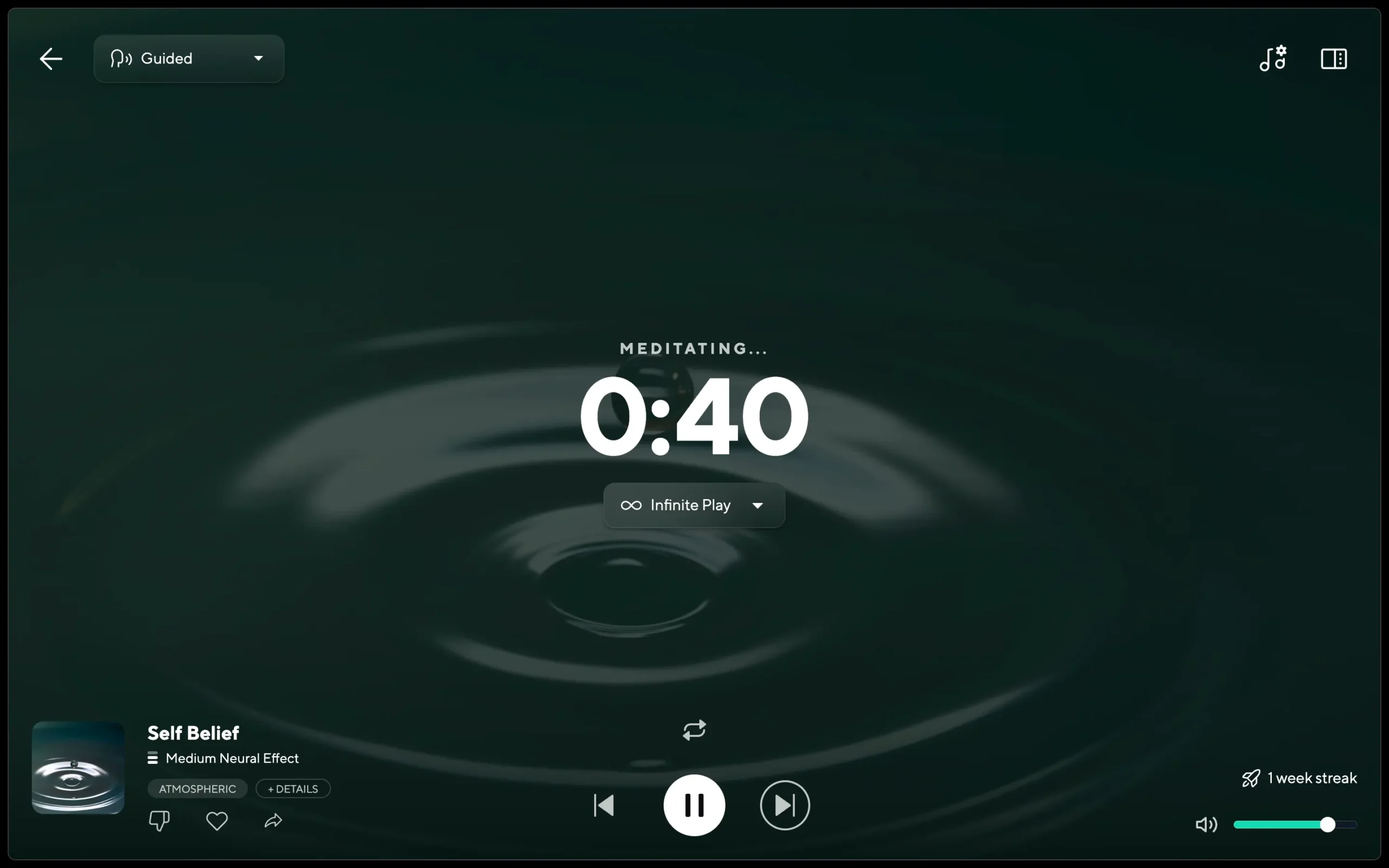 Guided meditation in Brain.fm